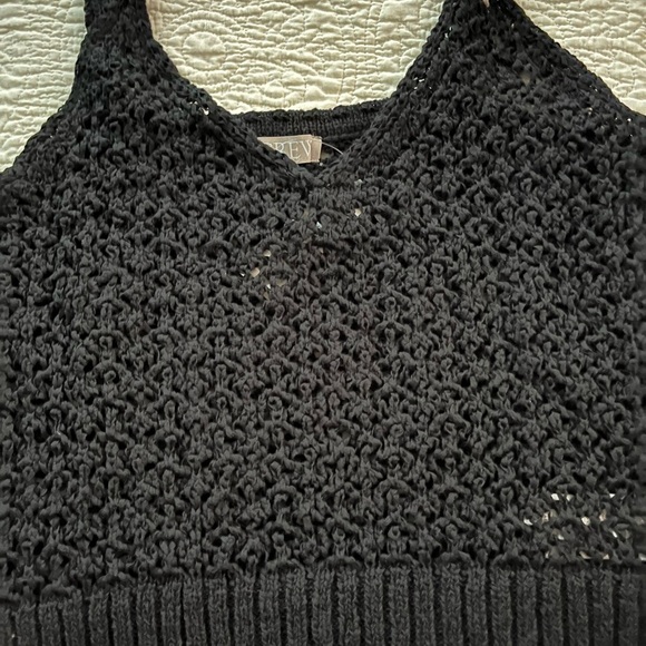 J. Crew Tops - J.Crew new with tags black crocheted top size large